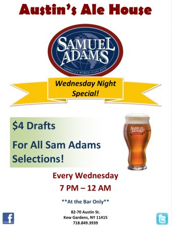 Sam Adams Beer Special At Austin S Ale House Murphguide Nyc Bar