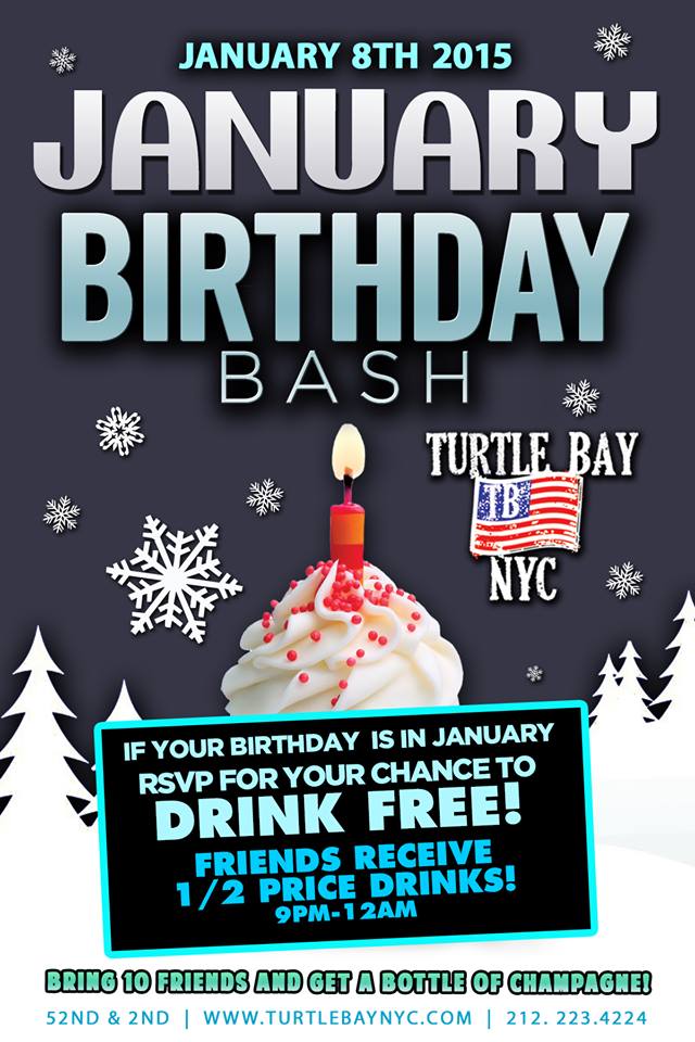 January Birthdays Party at Turtle Bay - MurphGuide: NYC Bar Guide