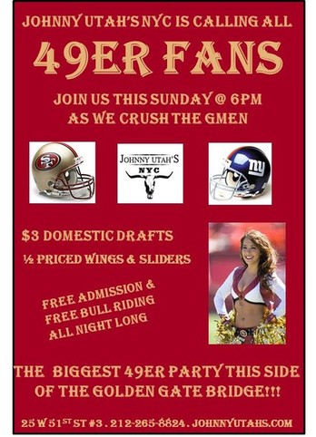 49ers game watch party NYC