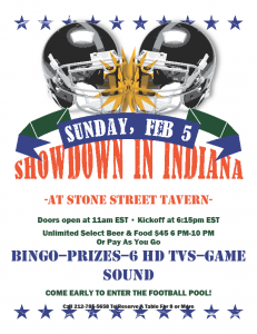Super Bowl Party at Stone Street Tavern
