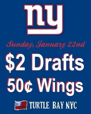 Giants Game Watch party at Turtle Bay NYC