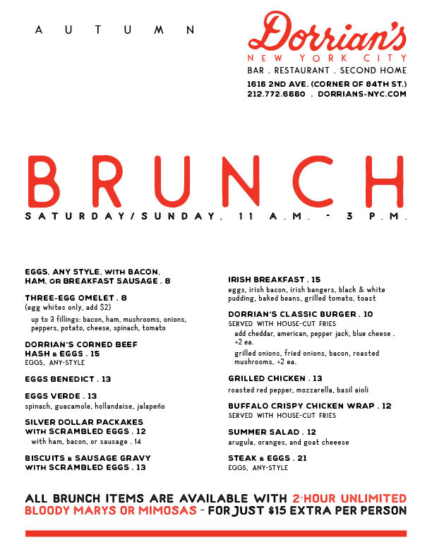 Weekend Brunch at Dorrian's MurphGuide NYC Bar Guide