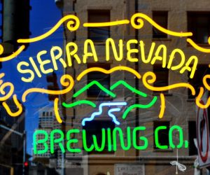 SAN FRANCISCO, CA - OCTOBER 3, 2013: A neon sign hanging in the window of an Italian restaurant in San Francisco advertises the Sierra Nevada Brewing Company's line of craft beers. (Photo by Robert Alexander/Getty Images)