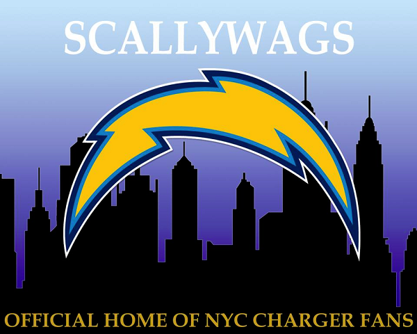 Chargers fans in NYC at Scallywags