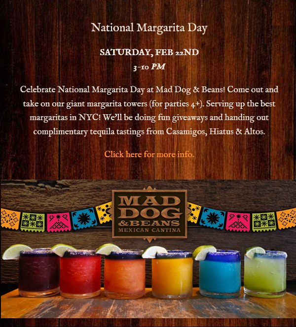 National Margarita Day at Mad Dog